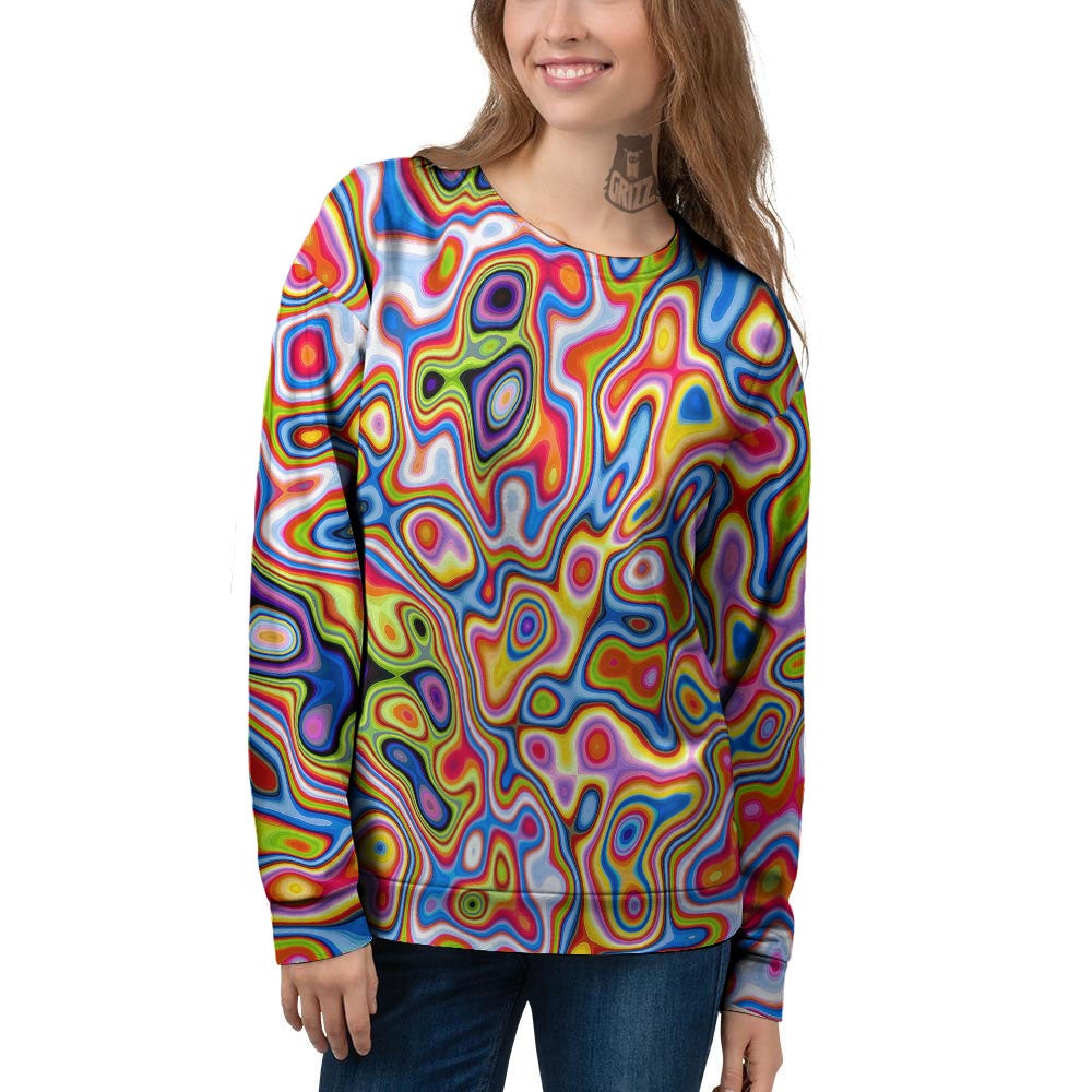 Trippy Rainbow Psychedelic Print Women's Sweatshirt-grizzshop
