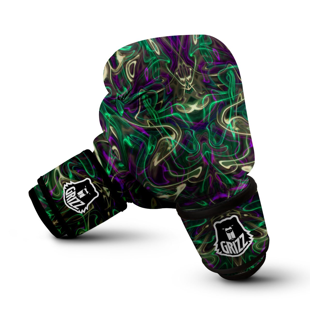 Trippy Smoke Psychedelic Print Boxing Gloves-grizzshop