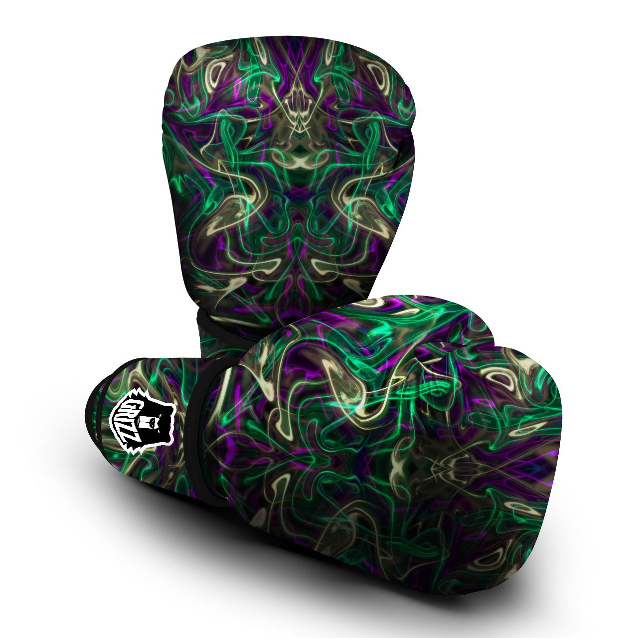 Trippy Smoke Psychedelic Print Boxing Gloves-grizzshop