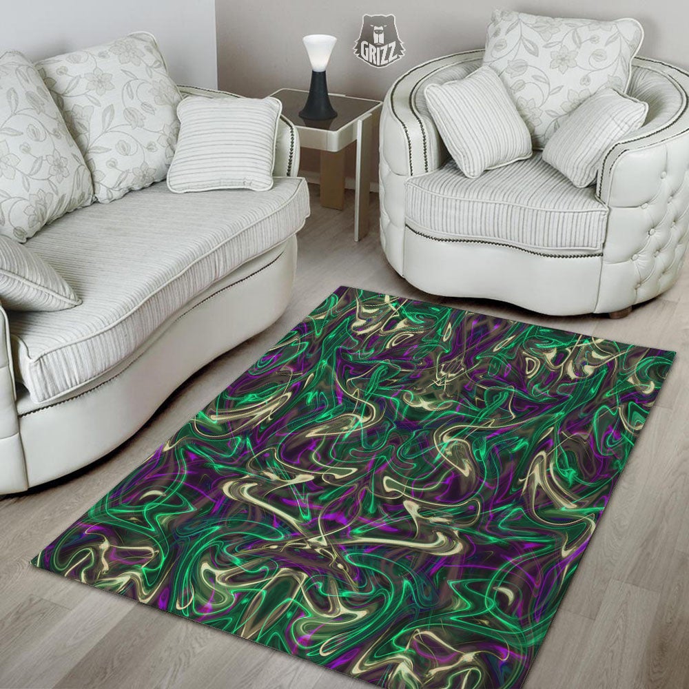 Trippy Smoke Psychedelic Print Floor Mat-grizzshop