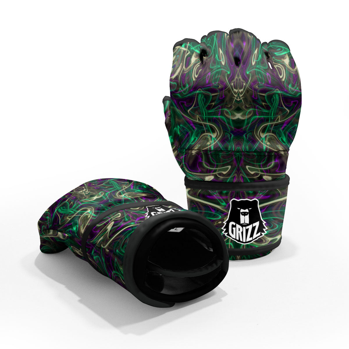 Trippy Smoke Psychedelic Print MMA Gloves-grizzshop