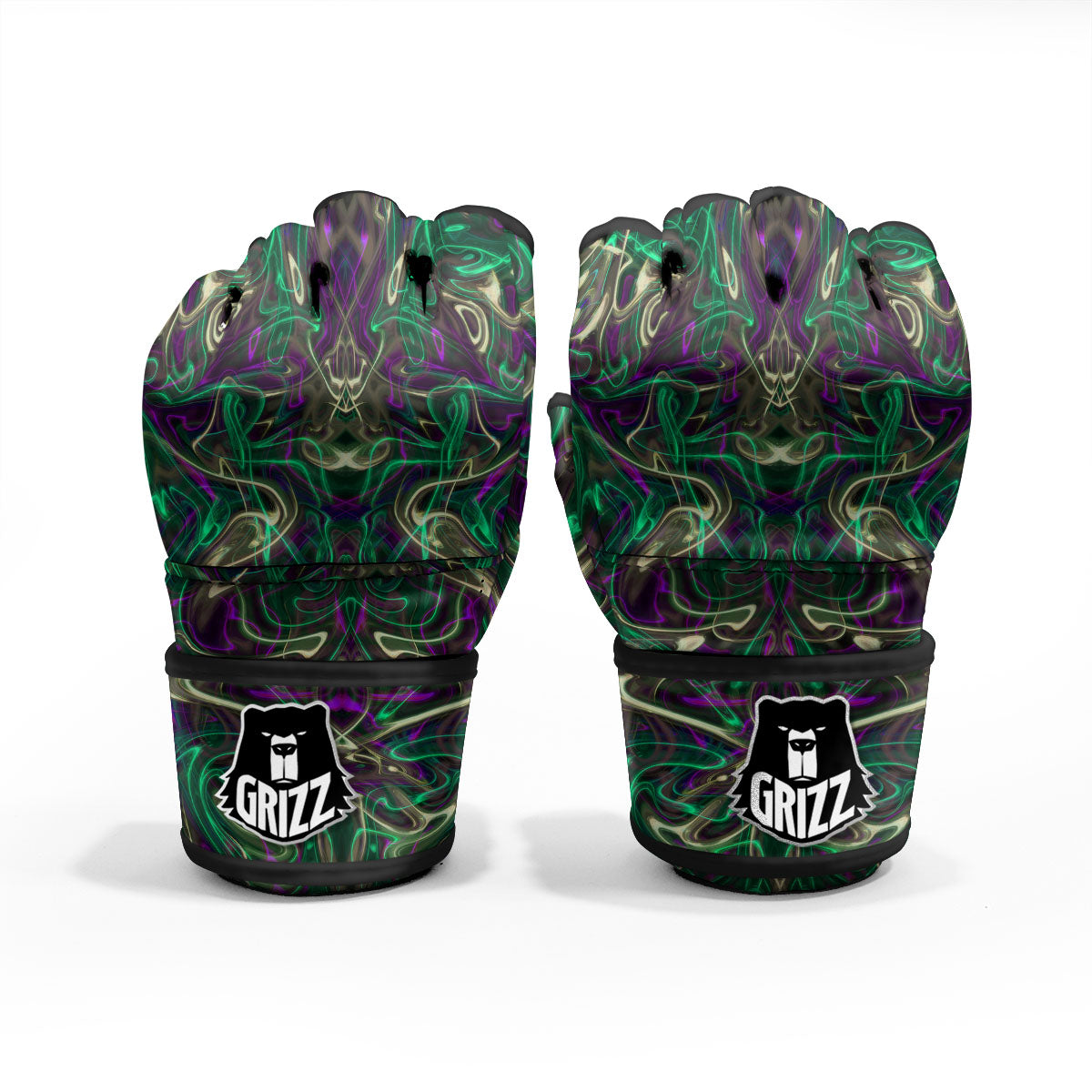 Trippy Smoke Psychedelic Print MMA Gloves-grizzshop