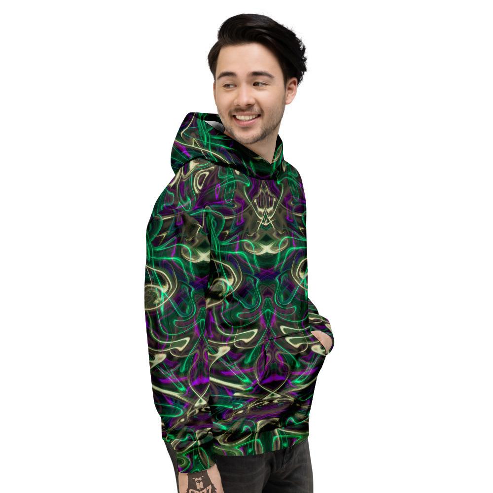 Trippy Smoke Psychedelic Print Men's Hoodie-grizzshop