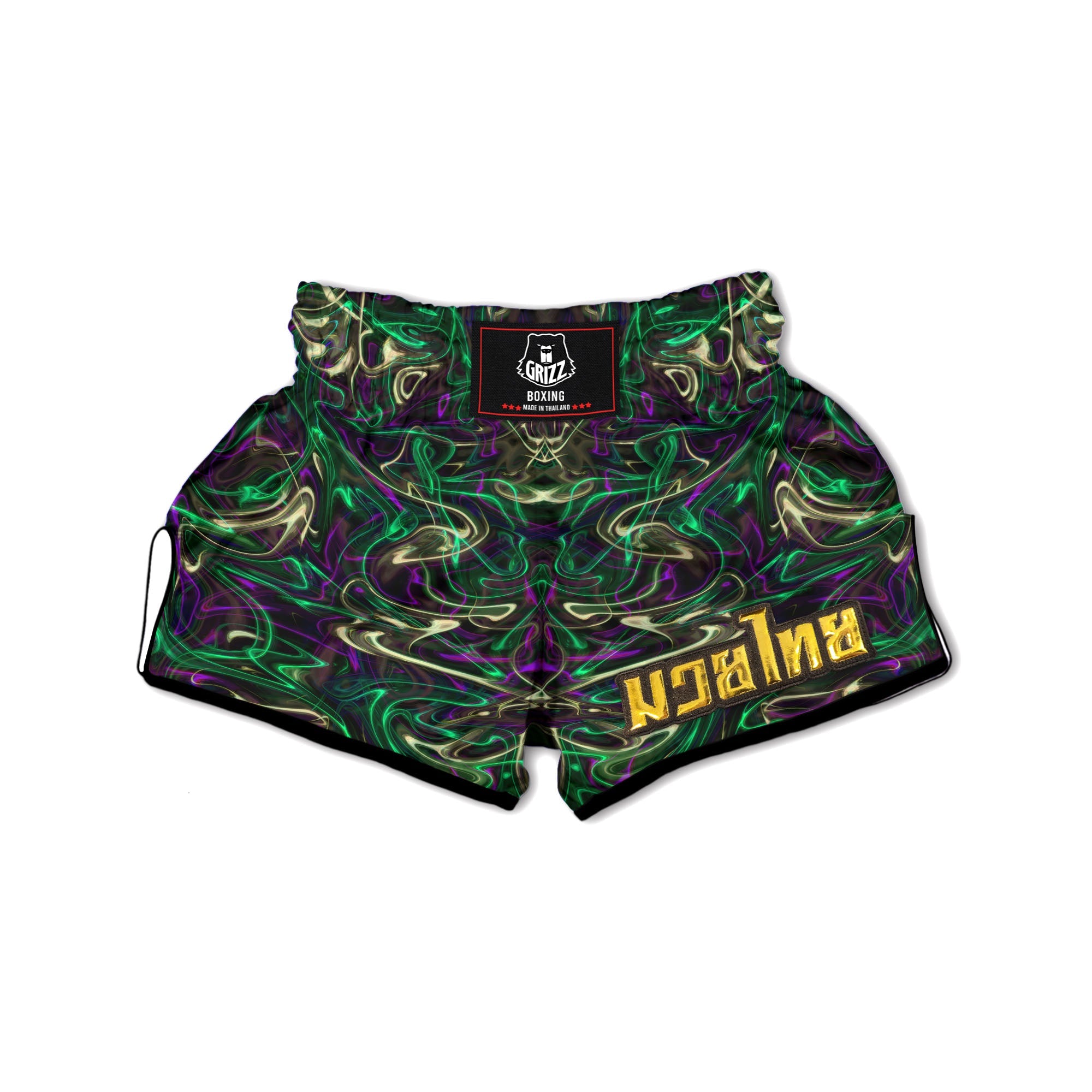 Trippy Smoke Psychedelic Print Muay Thai Boxing Shorts-grizzshop