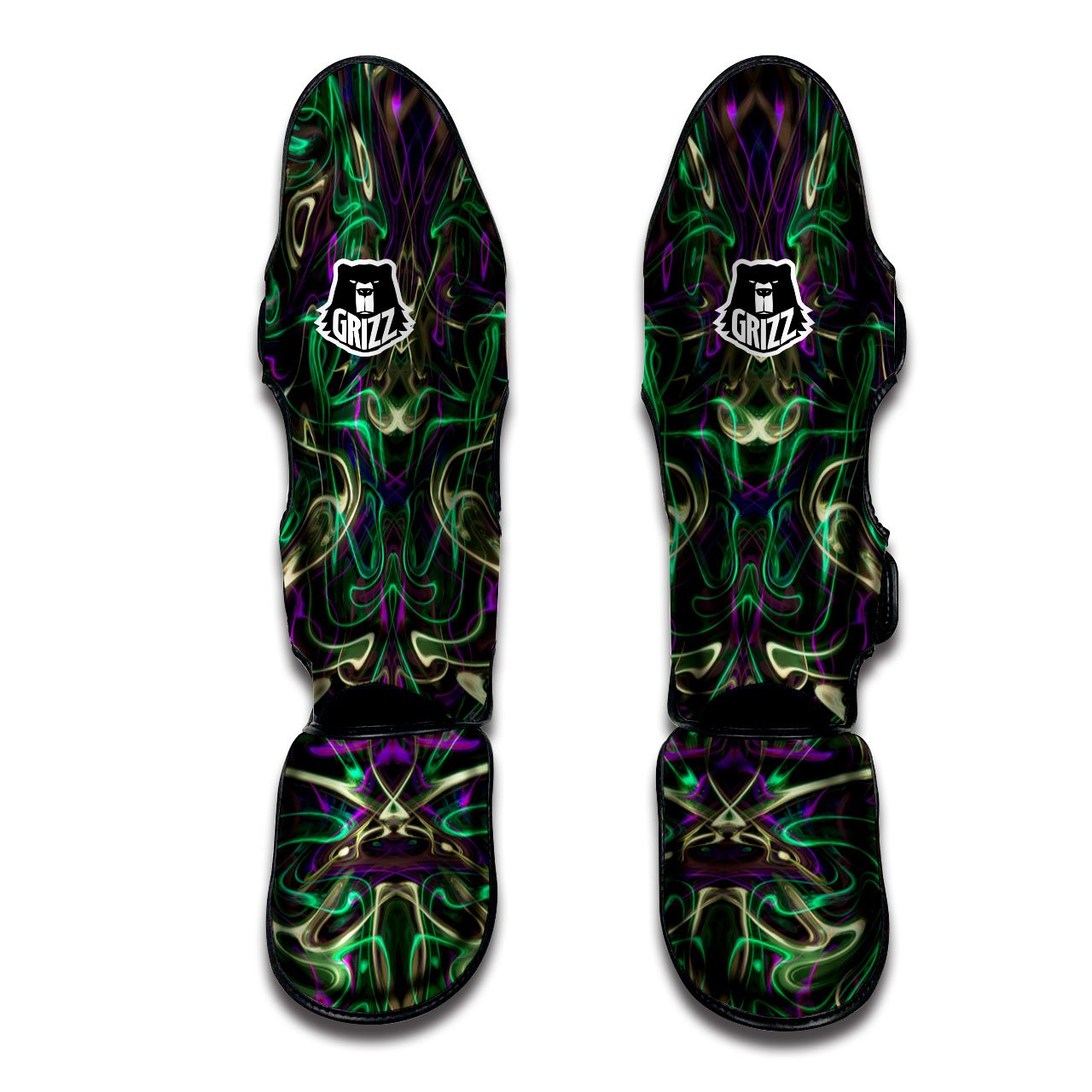 Trippy Smoke Psychedelic Print Muay Thai Shin Guards-grizzshop