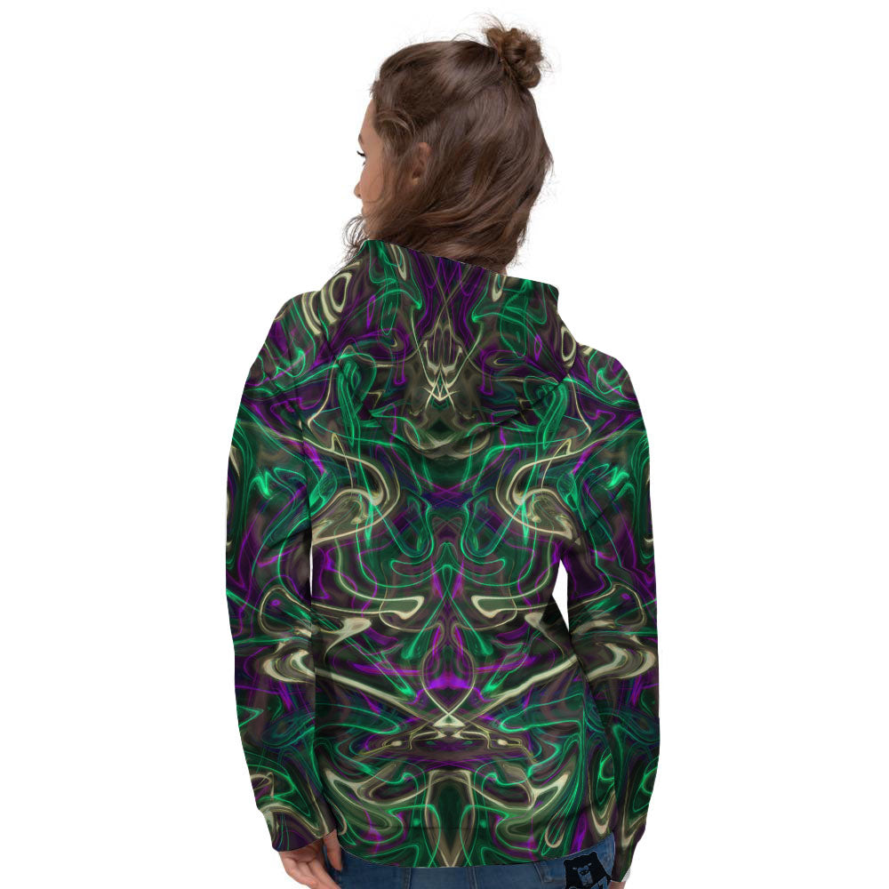 Trippy Smoke Psychedelic Print Women's Hoodie-grizzshop