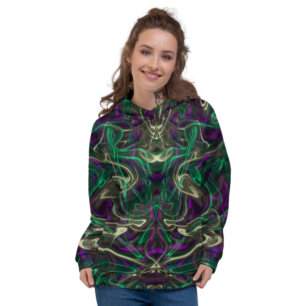 Trippy Smoke Psychedelic Print Women's Hoodie-grizzshop