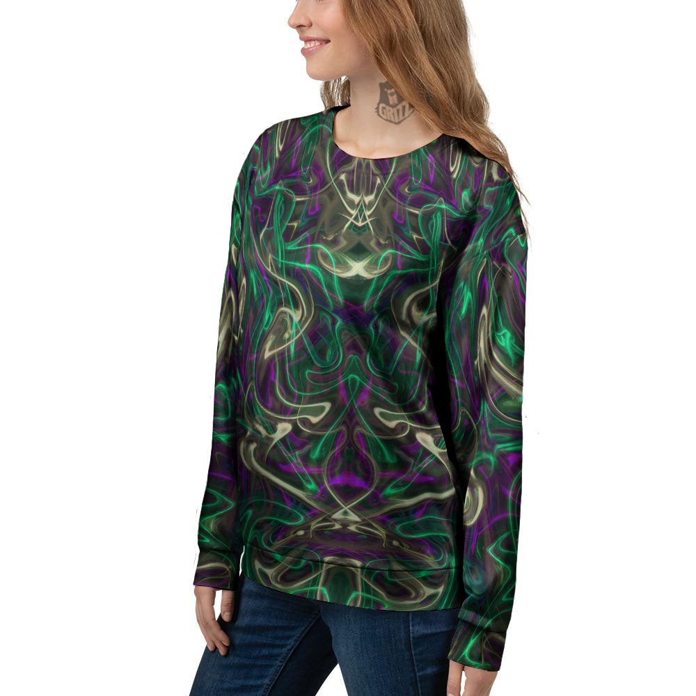 Trippy Smoke Psychedelic Print Women's Sweatshirt-grizzshop
