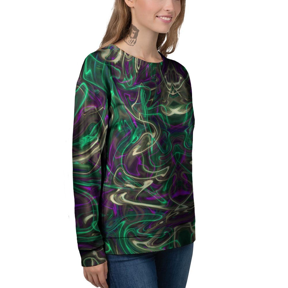 Trippy Smoke Psychedelic Print Women's Sweatshirt-grizzshop