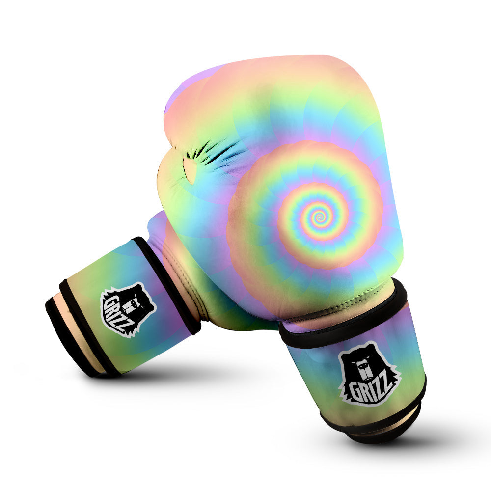 Trippy Spiral Colorful Print Boxing Gloves-grizzshop