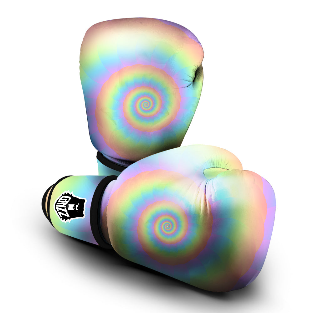 Trippy Spiral Colorful Print Boxing Gloves-grizzshop