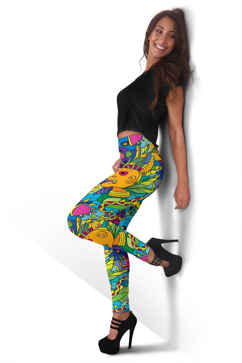 Trippy Pattern Print Women Leggings-grizzshop