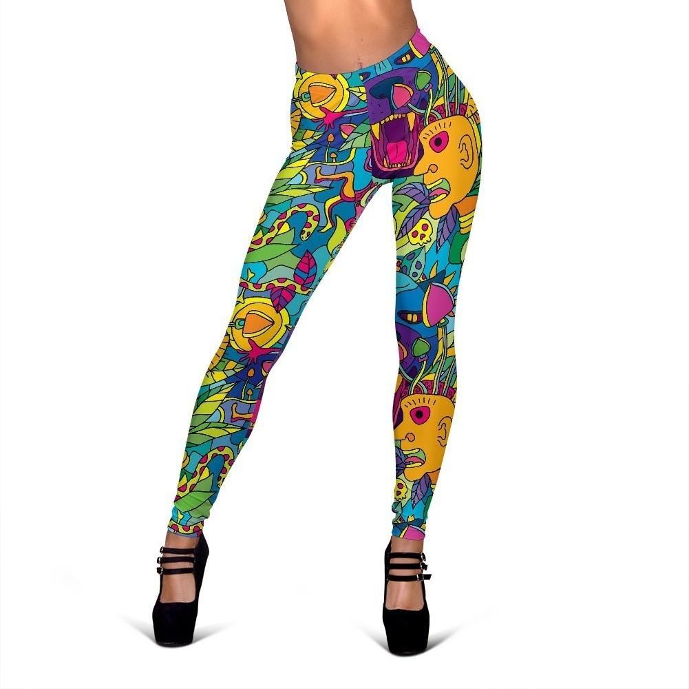 Trippy Pattern Print Women Leggings-grizzshop