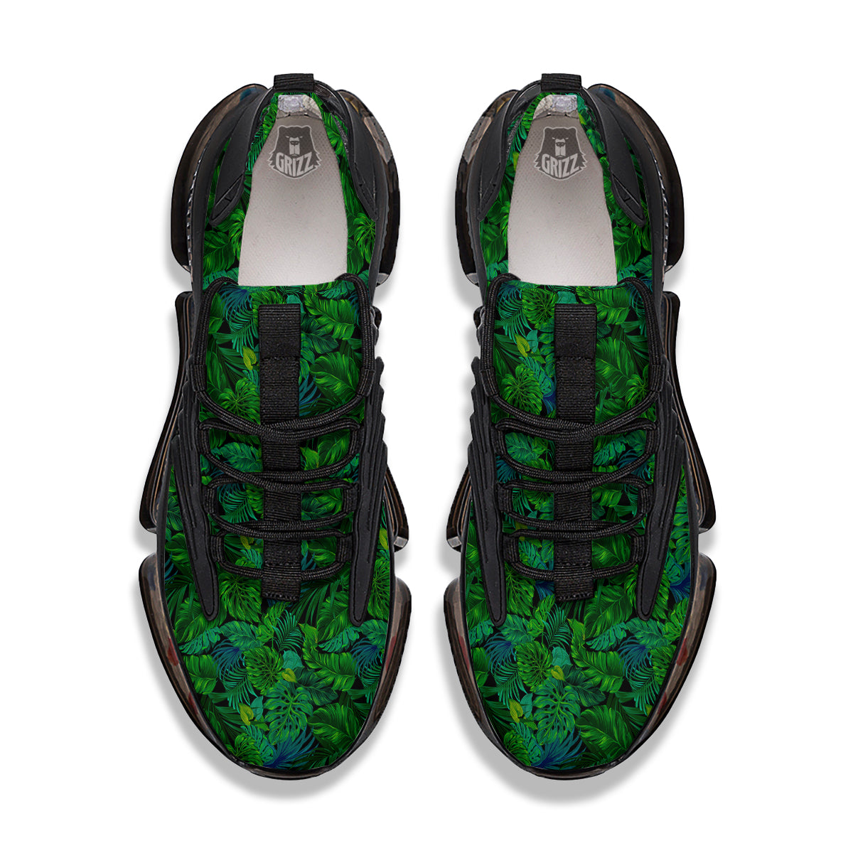 Tropical Aloha Hawaii Print Pattern Black Gym Shoes-grizzshop
