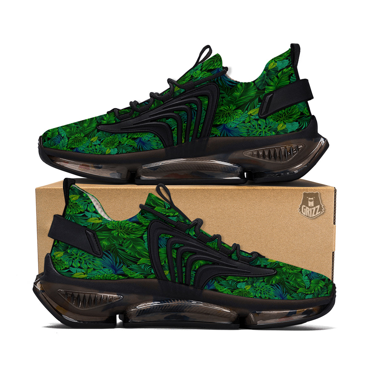 Tropical Aloha Hawaii Print Pattern Black Gym Shoes-grizzshop