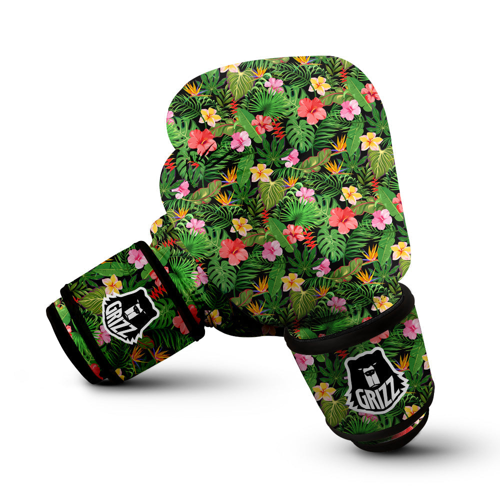 Tropical Aloha Hibiscus Print Pattern Boxing Gloves-grizzshop