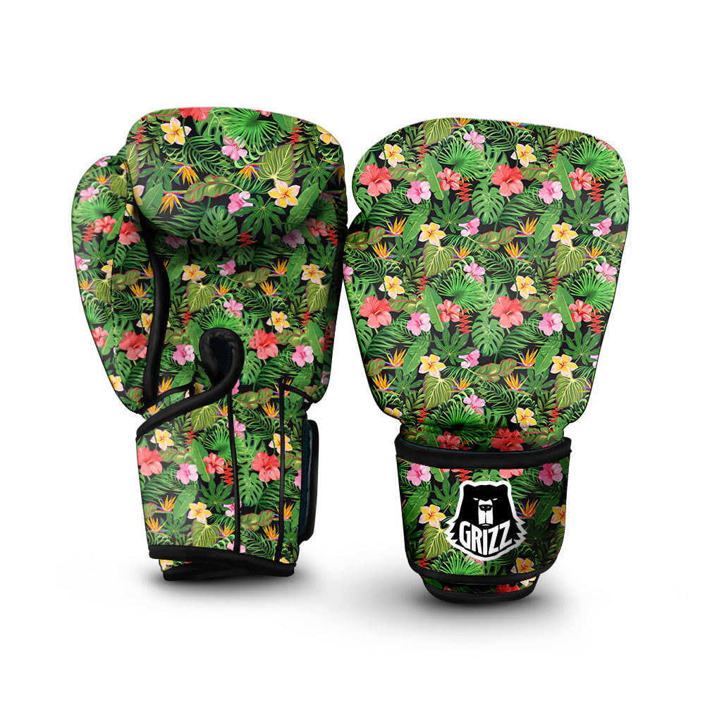 Tropical Aloha Hibiscus Print Pattern Boxing Gloves-grizzshop