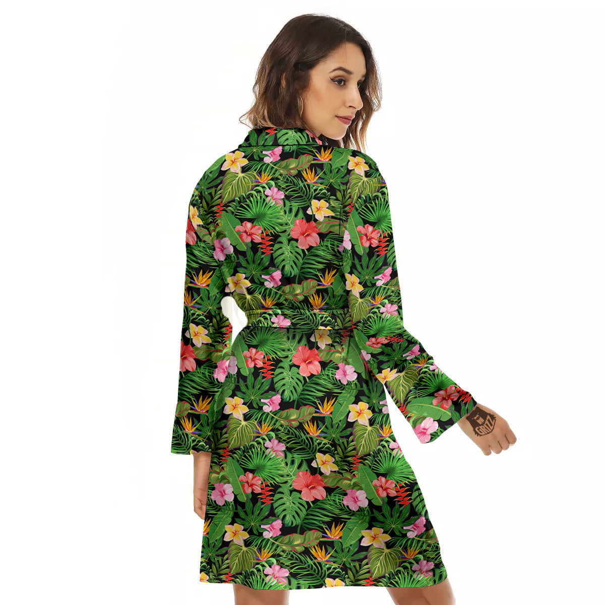 Tropical Aloha Hibiscus Print Pattern Women's Robe-grizzshop