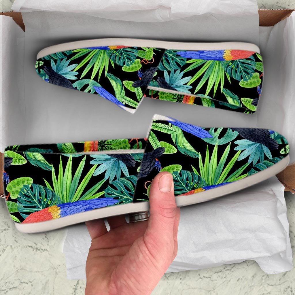 Tropical Bird Hawaiian Print Canvas Shoes-grizzshop