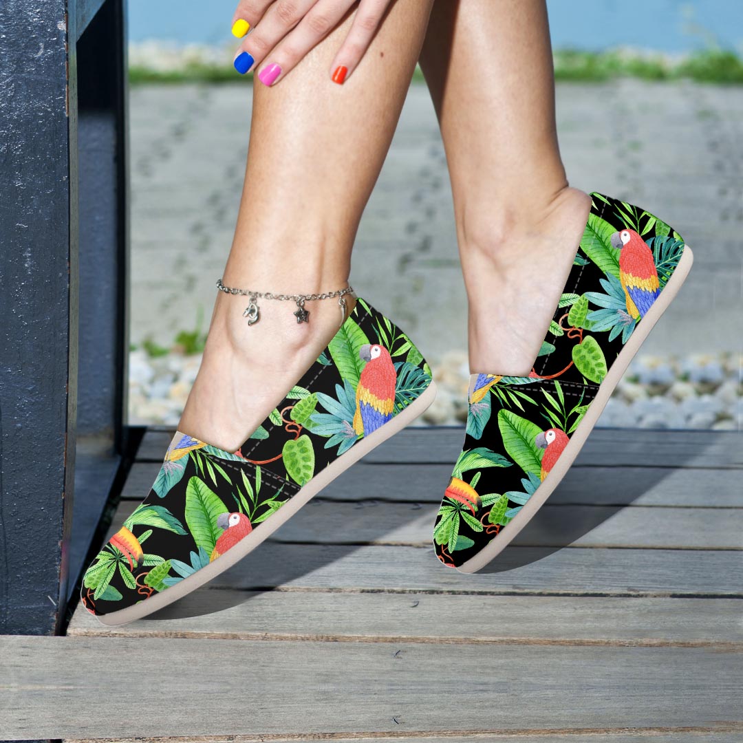 Tropical Bird Hawaiian Print Canvas Shoes-grizzshop