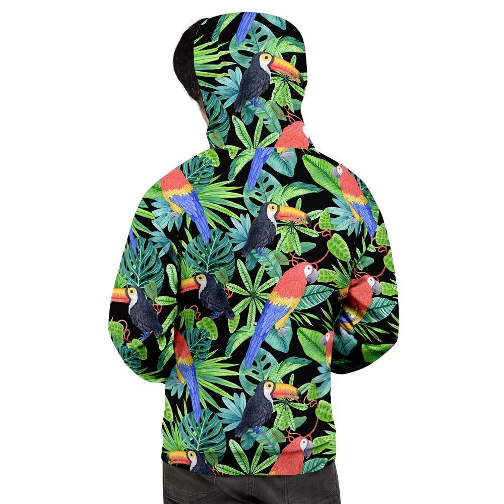Tropical Bird Hawaiian Print Men's Hoodie-grizzshop