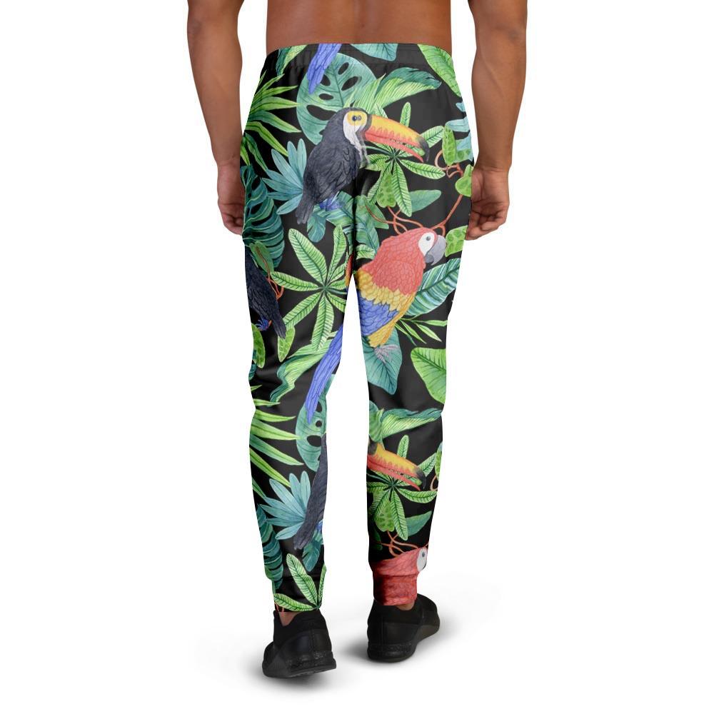 Tropical Bird Hawaiian Print Men's Joggers-grizzshop