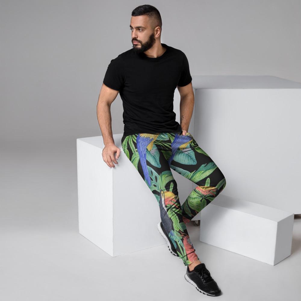 Tropical Bird Hawaiian Print Men's Joggers-grizzshop