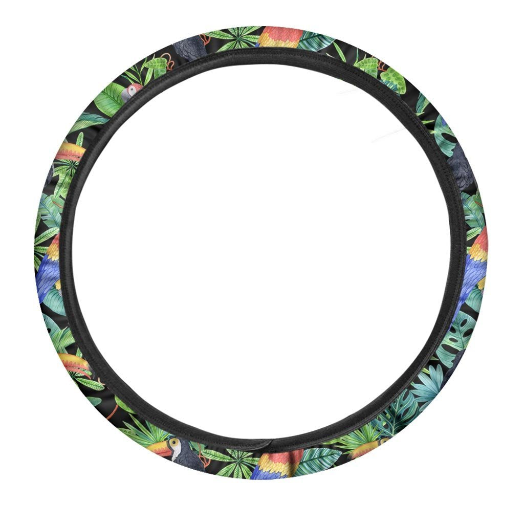 Tropical Bird Hawaiian Print Steering Wheel Cover-grizzshop