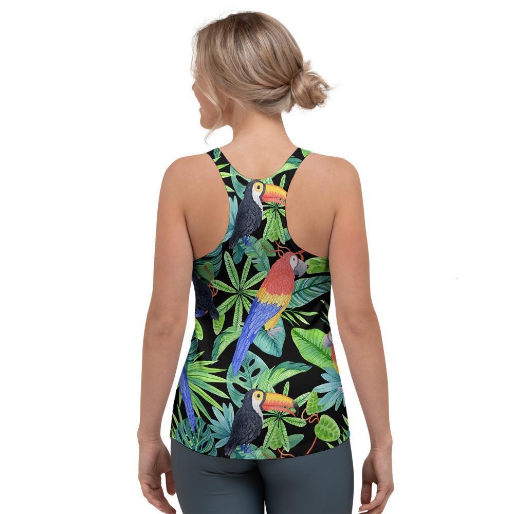 Tropical Bird Hawaiian Print Women's Racerback Tank Top-grizzshop
