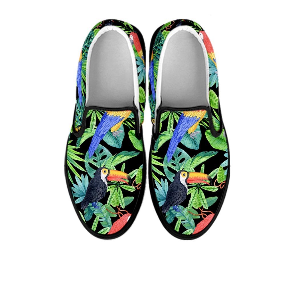 Tropical Bird Hawaiian Print Women's Slip On Sneakers-grizzshop