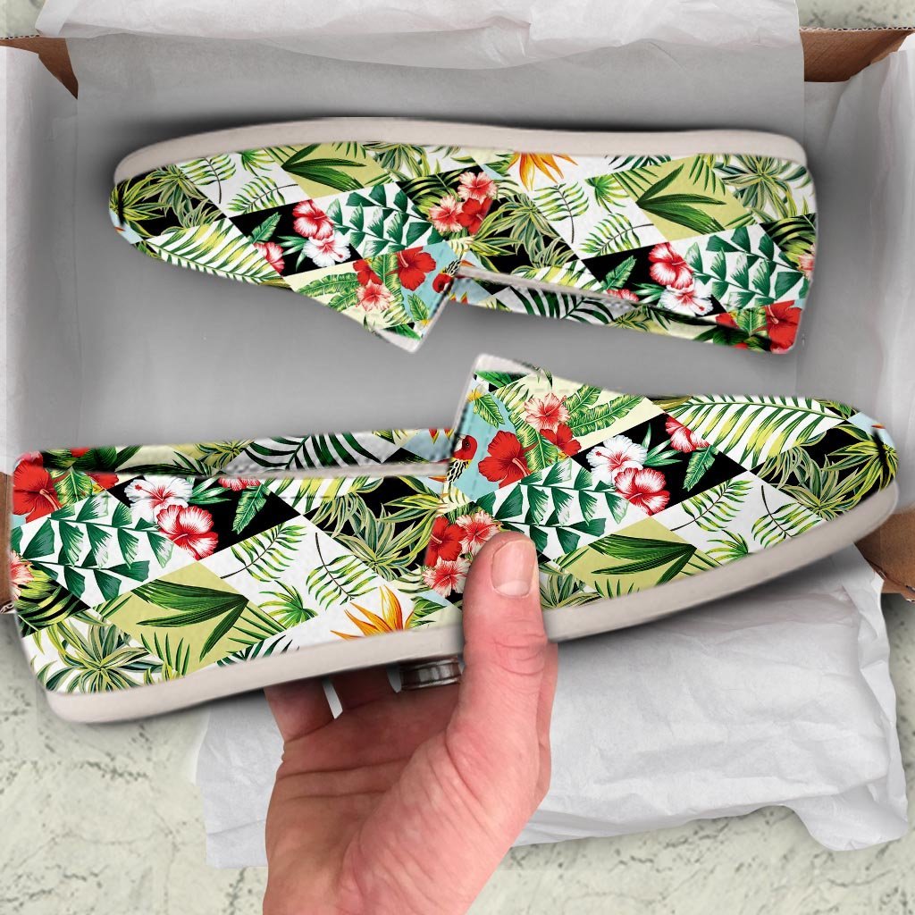 Tropical Bird Patchwork Print Canvas Shoes-grizzshop
