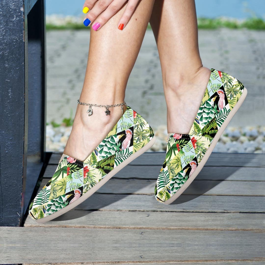 Tropical Bird Patchwork Print Canvas Shoes-grizzshop