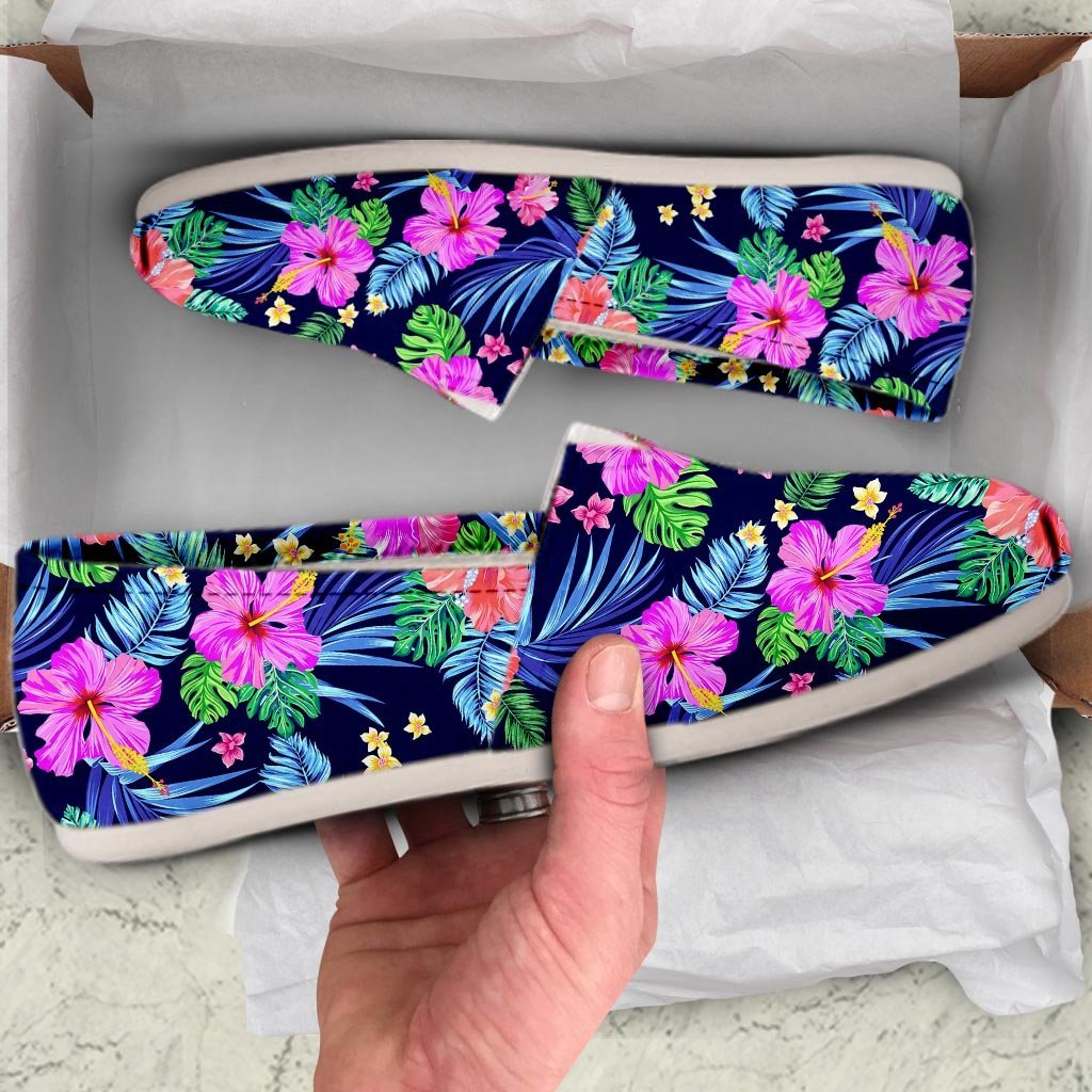 Tropical Exotic Flowers Hibiscus Hawaiian Print Canvas Shoes-grizzshop