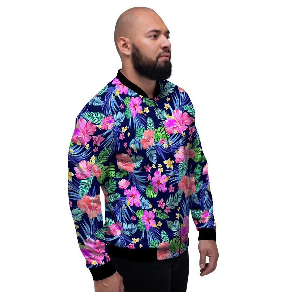 Tropical Exotic Flowers Hibiscus Hawaiian Print Men's Bomber Jacket-grizzshop