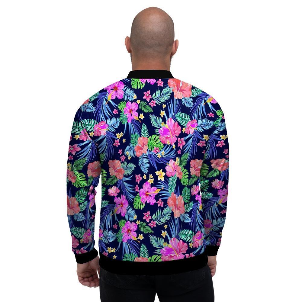 Tropical Exotic Flowers Hibiscus Hawaiian Print Men's Bomber Jacket-grizzshop