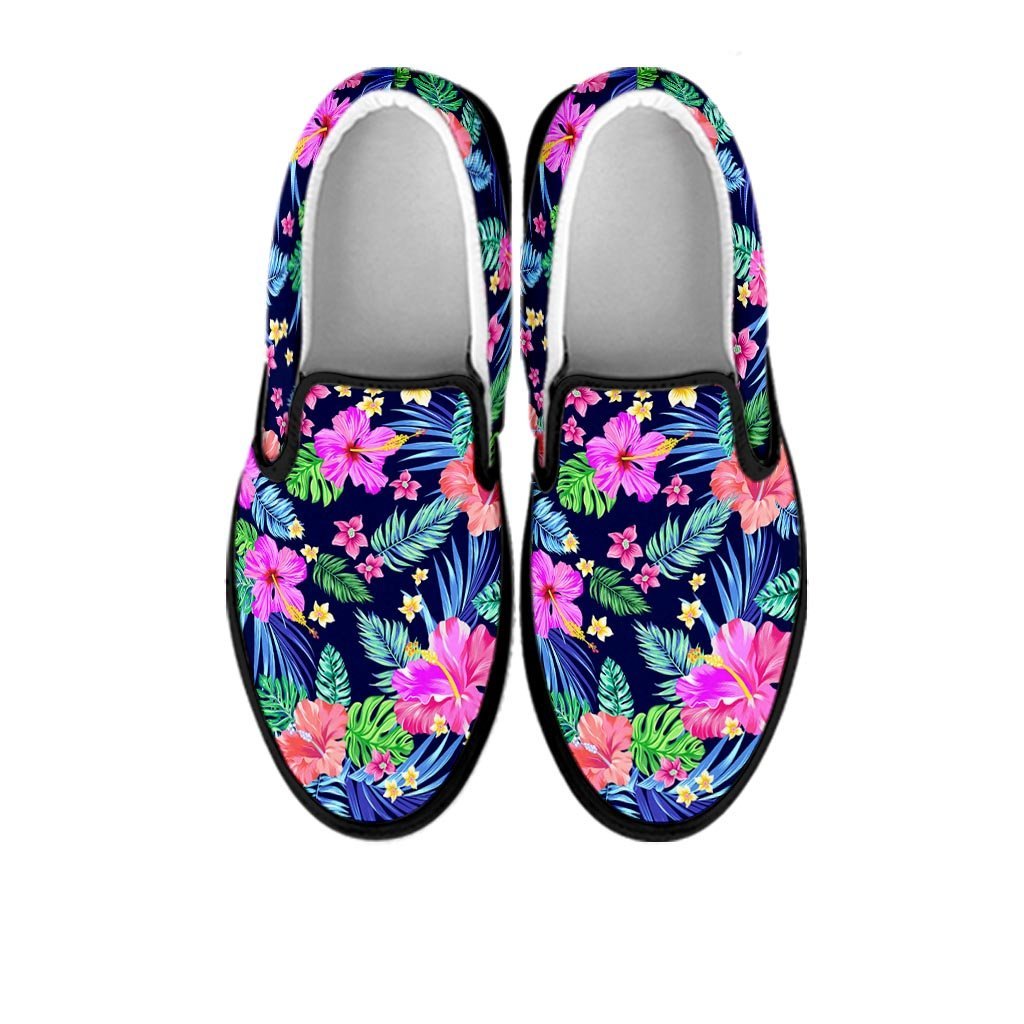 Tropical Exotic Flowers Hibiscus Hawaiian Print Women's Slip On Sneakers-grizzshop