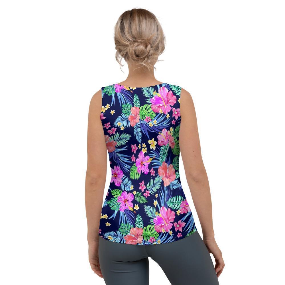 Tropical Exotic Flowers Hibiscus Hawaiian Print Women's Tank Top-grizzshop