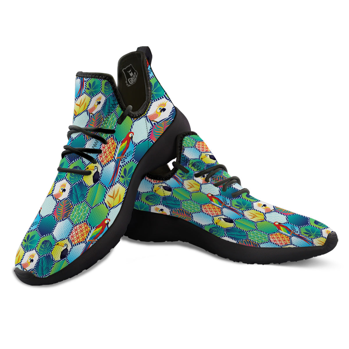 Tropical Exotic Hawaii Art Print Pattern Black Athletic Shoes-grizzshop