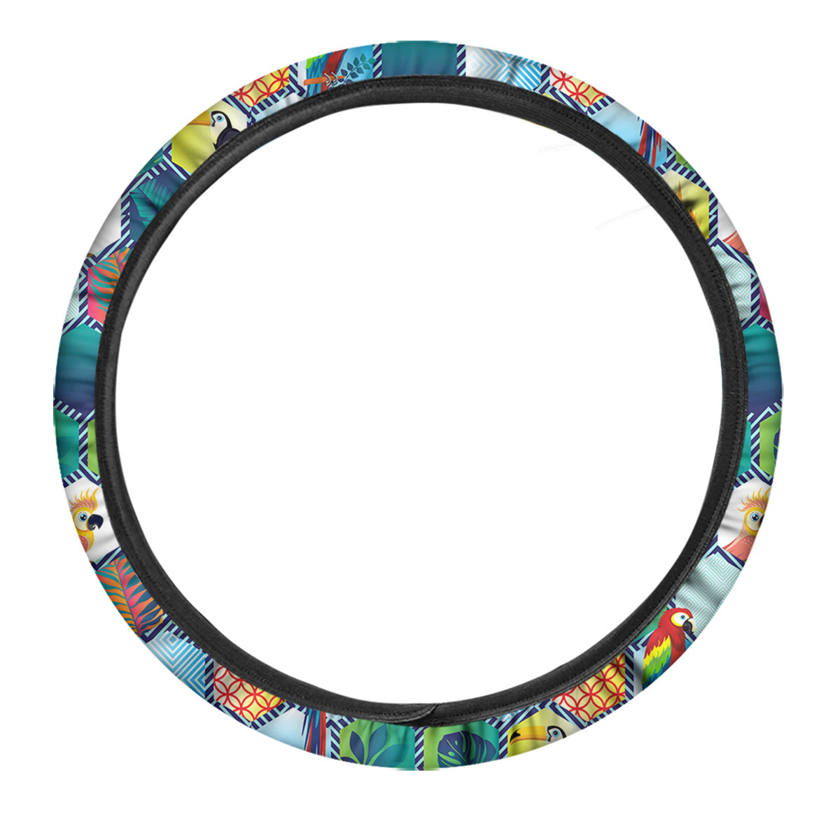 Tropical Exotic Hawaii Art Print Pattern Car Steering Wheel Cover-grizzshop