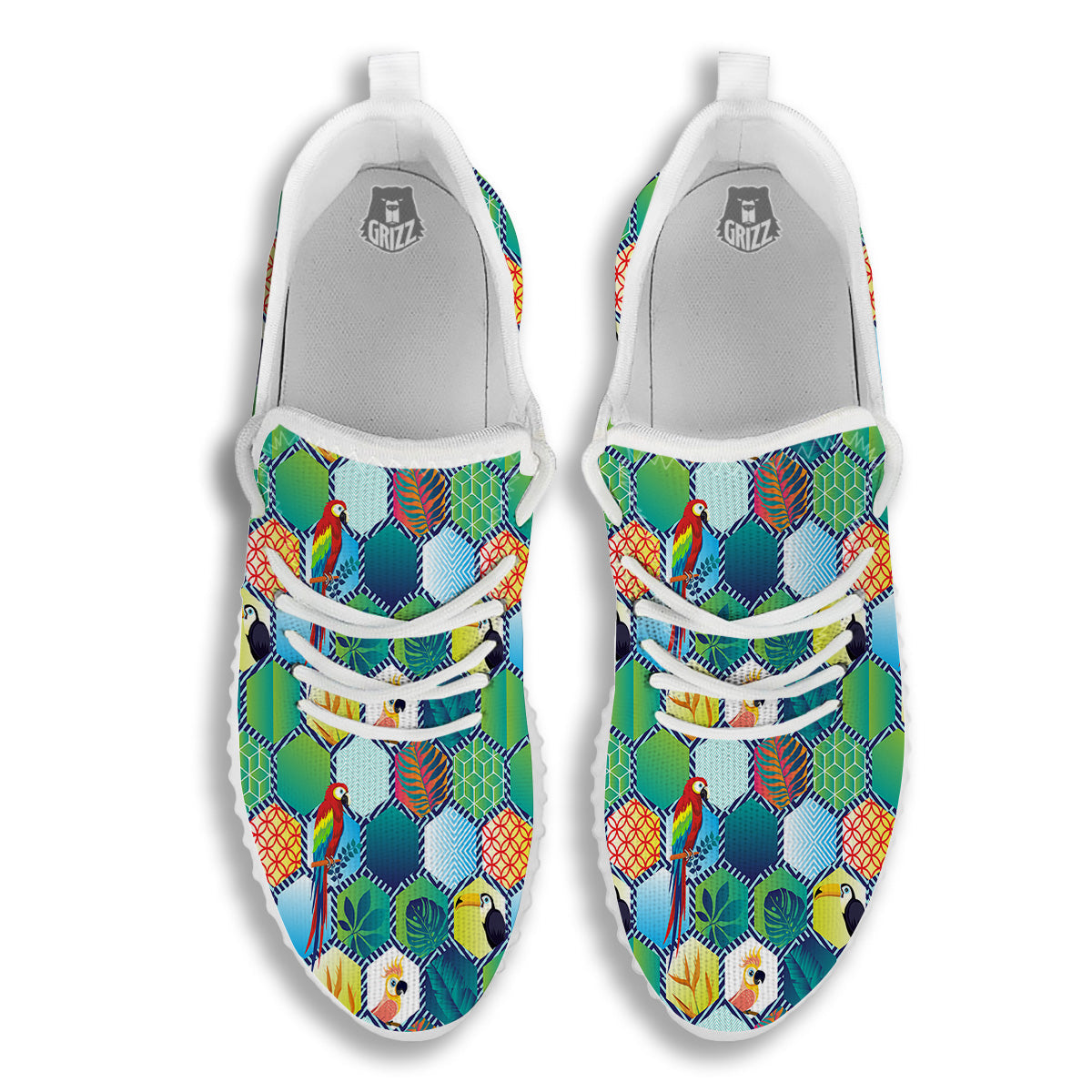 Tropical Exotic Hawaii Art Print Pattern White Walking Shoes-grizzshop