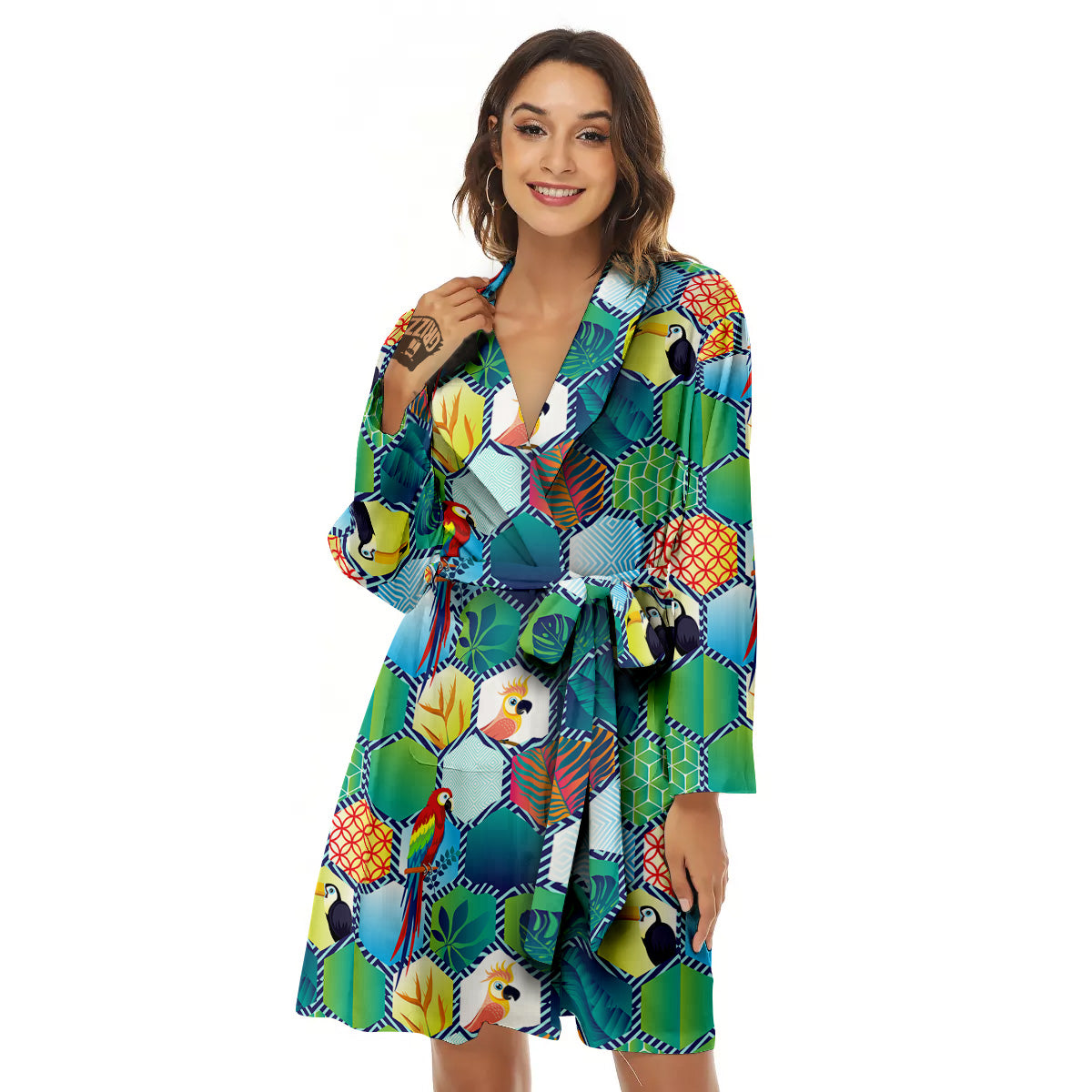 Tropical Exotic Hawaii Art Print Pattern Women's Robe-grizzshop