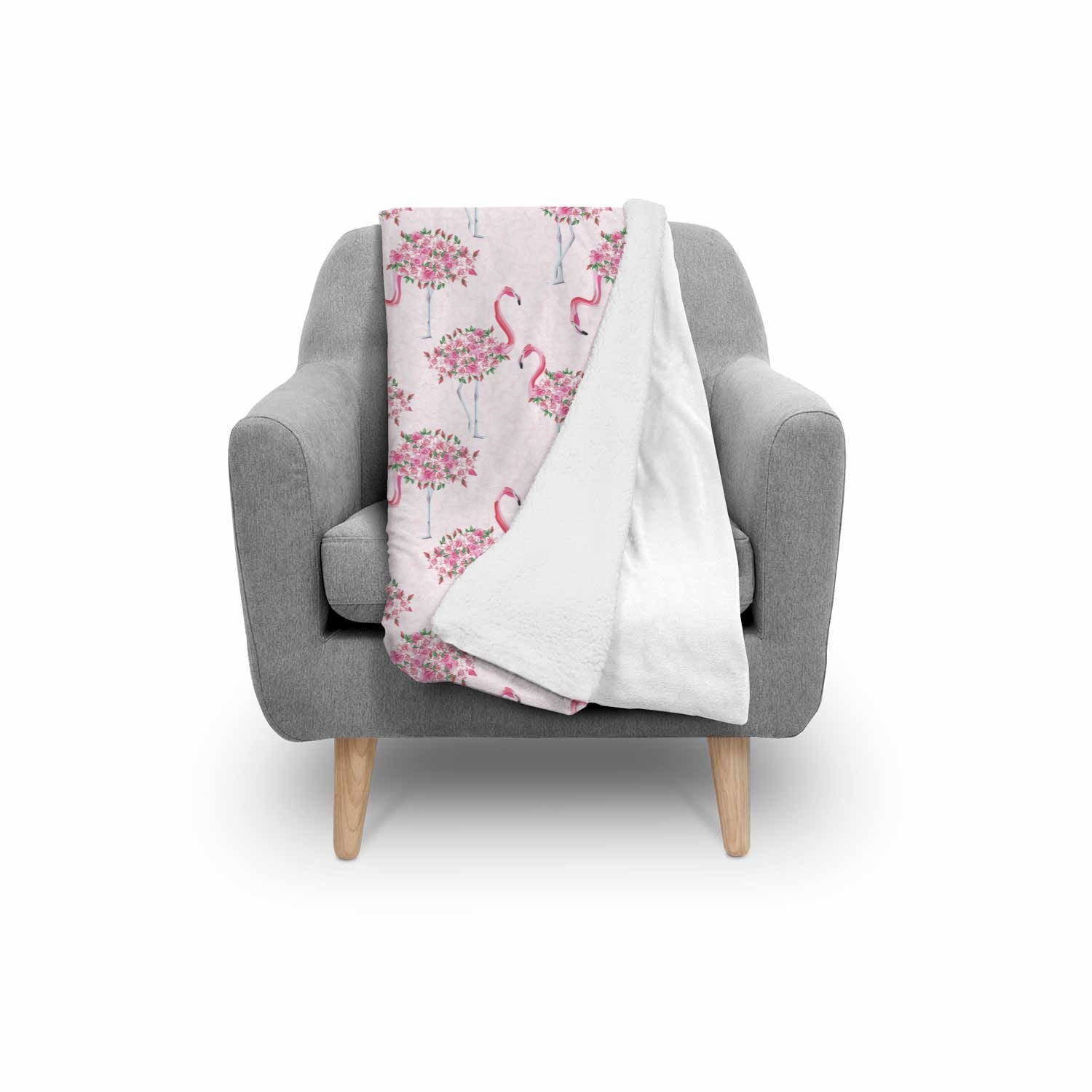 Tropical Flamingo Hawaiian Floral Pattern Print Throw Blanket-grizzshop