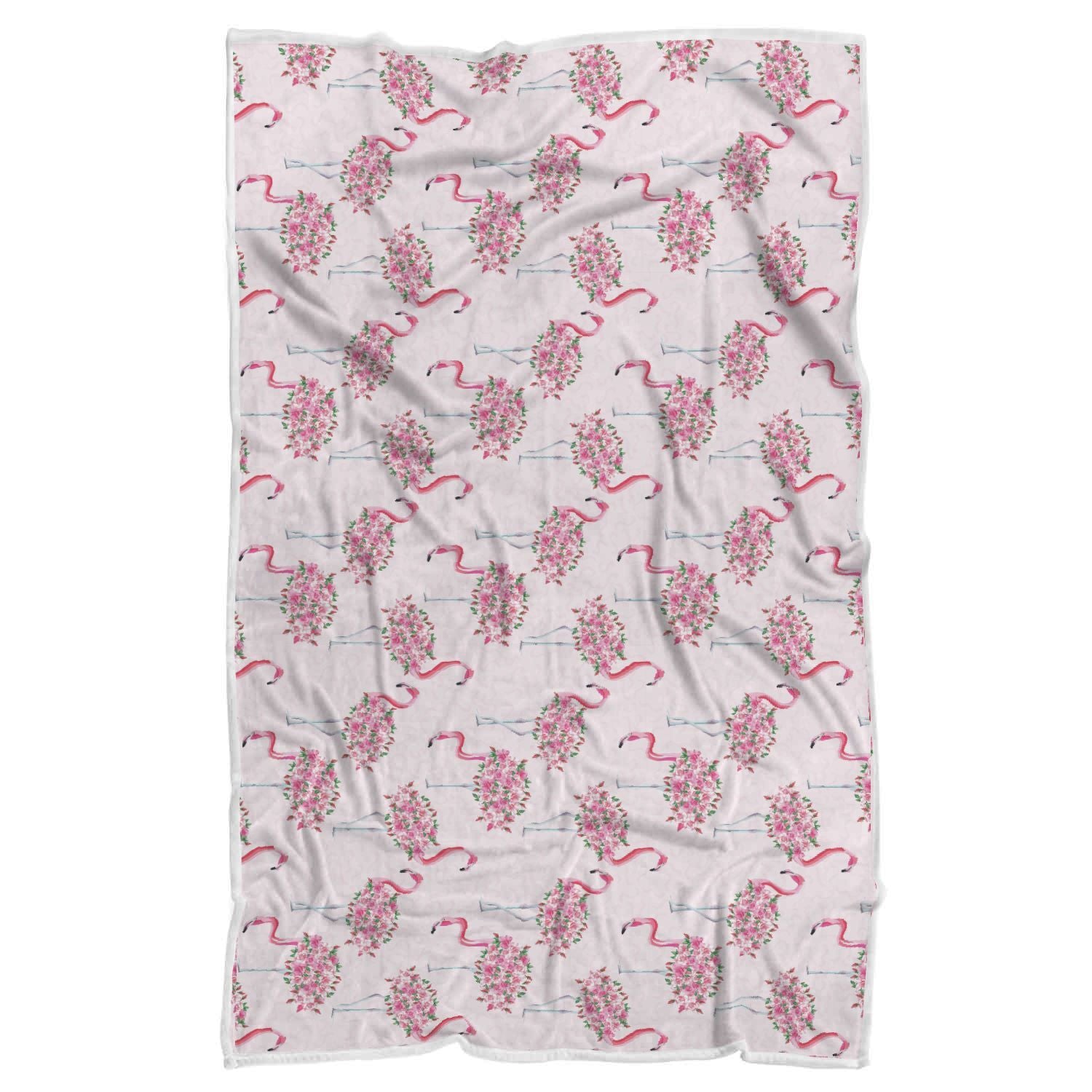 Tropical Flamingo Hawaiian Floral Pattern Print Throw Blanket-grizzshop