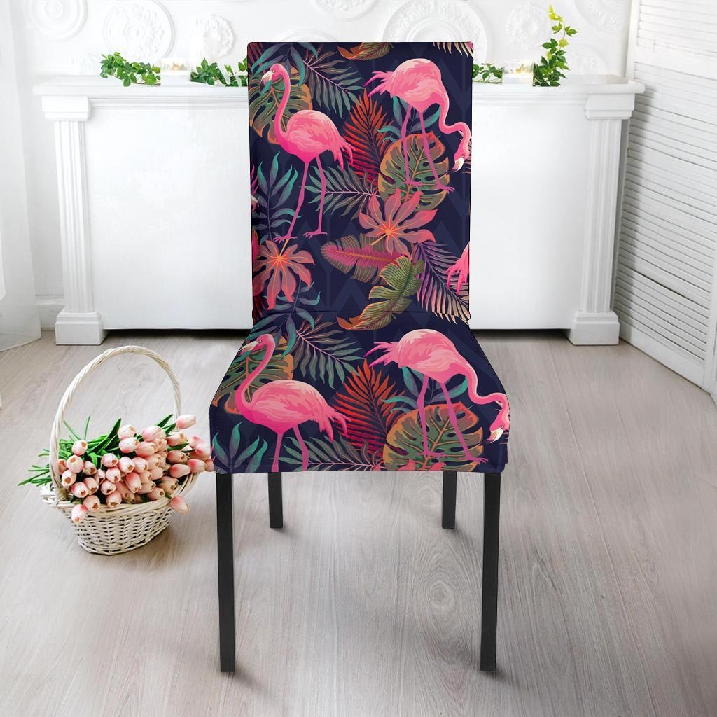 Tropical Flamingo Hawaiian Print Chair Cover-grizzshop