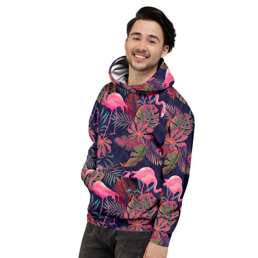 Tropical Flamingo Hawaiian Print Men's Hoodie-grizzshop