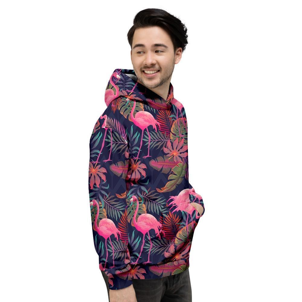 Tropical Flamingo Hawaiian Print Men's Hoodie-grizzshop