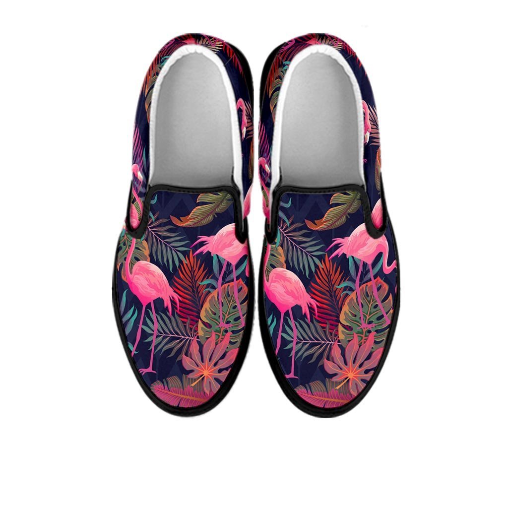 Tropical Flamingo Hawaiian Print Men's Slip On Sneakers-grizzshop