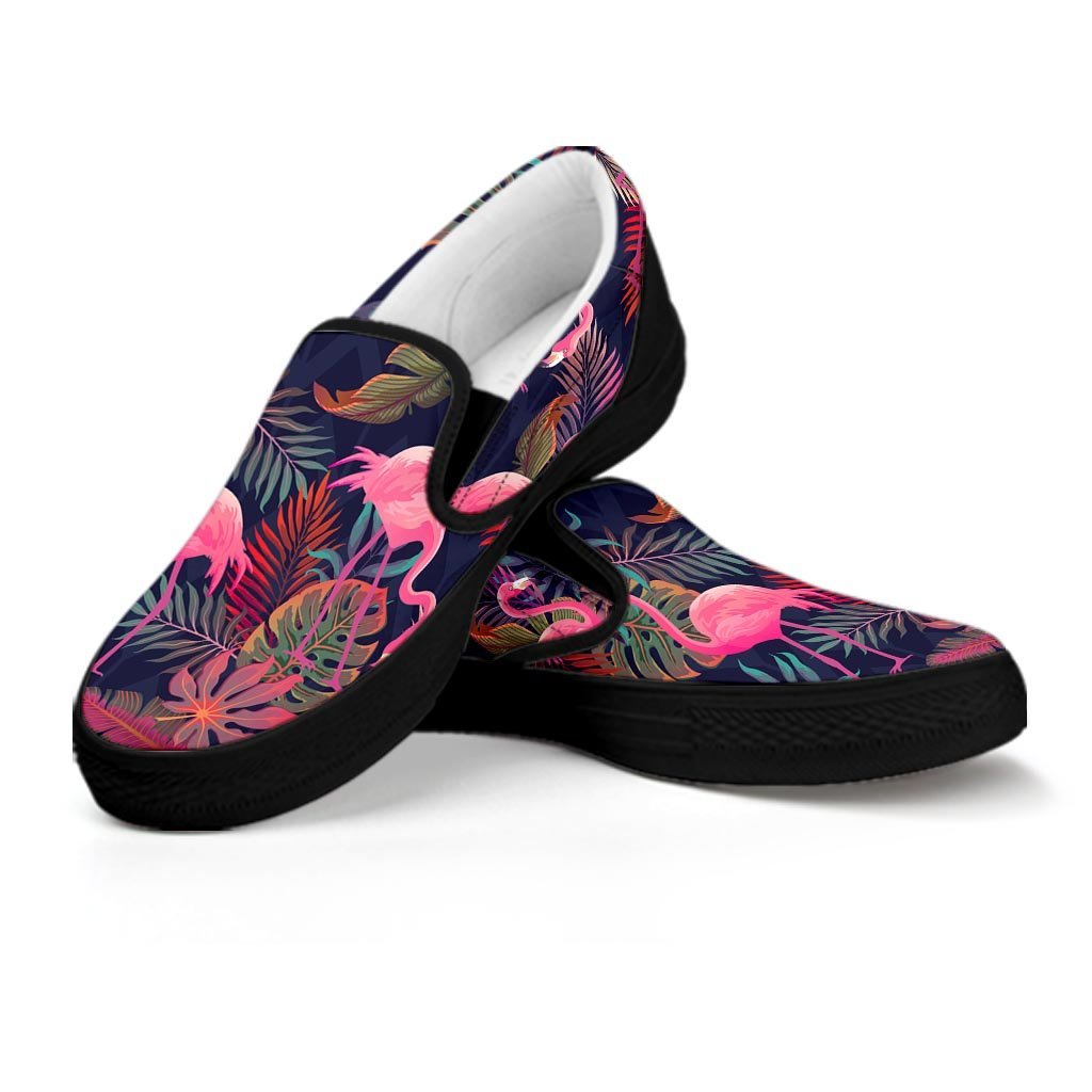 Tropical Flamingo Hawaiian Print Men's Slip On Sneakers-grizzshop