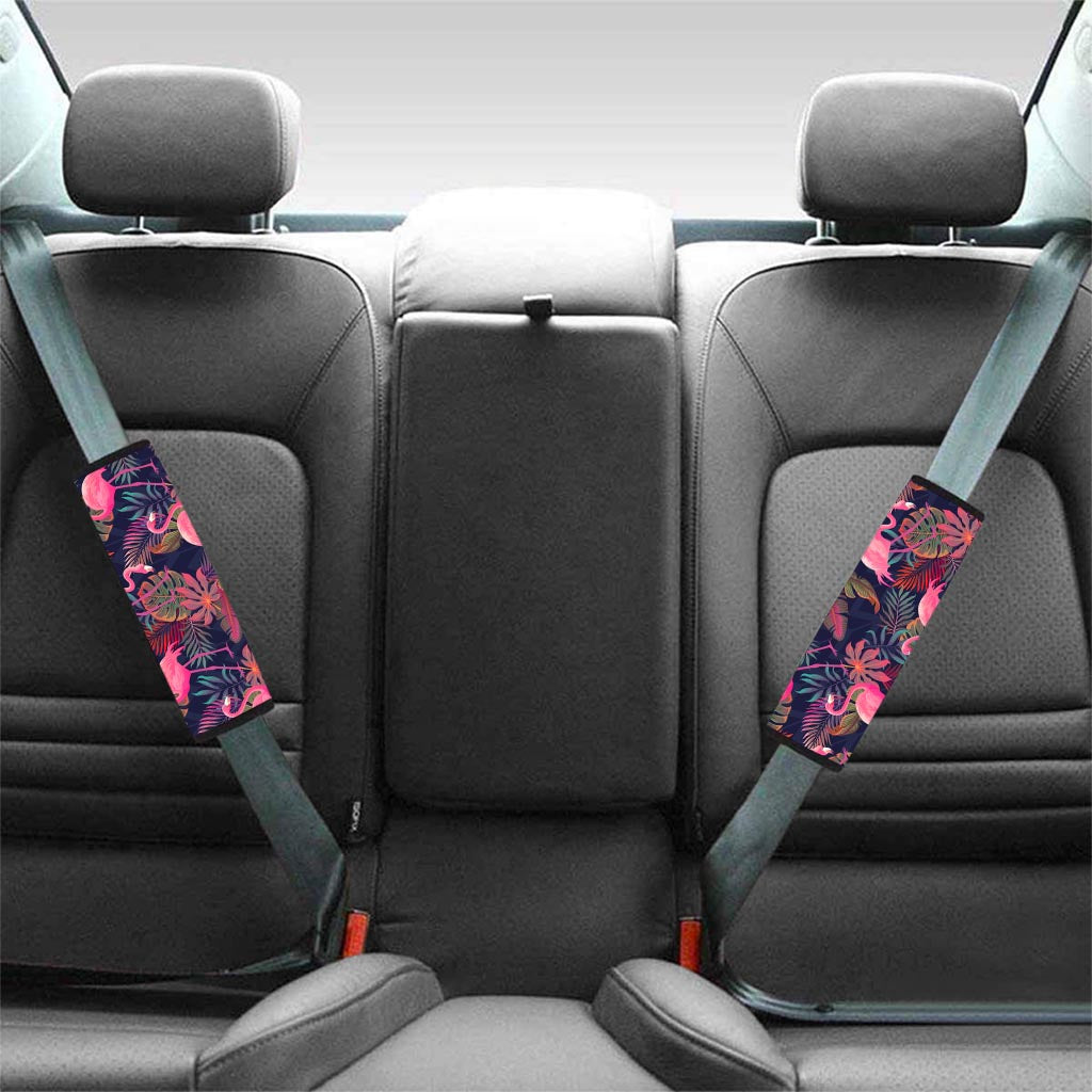 Tropical Flamingo Hawaiian Print Seat Belt Cover-grizzshop