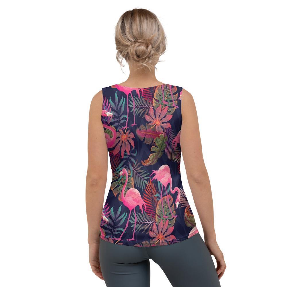 Tropical Flamingo Hawaiian Print Women's Tank Top-grizzshop